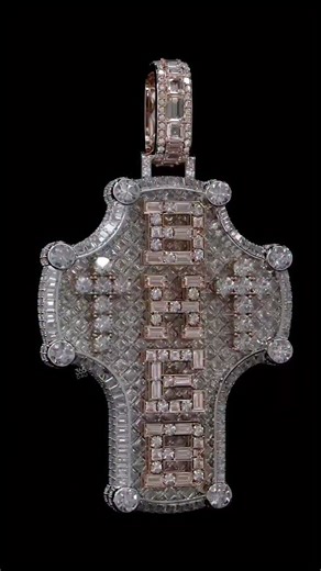 Custom365d on Instagram: "✨NEW DROP | Custom Text Cross Pendant ✝️ This cross pendant features a full cushion-cut stone background, delivering a bold and dimensional shine. Emerald-cut stones on the sides add contrast and elevate the overall luxury feel. The back is fully iced with cushion-cut stones as well, shining from every angle. Customize your own name, word, or message on the cross and make it truly personal. Start your custom piece with just a $100 deposit, plus a chance to get a FREE ch