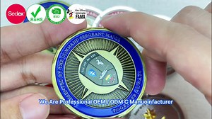 Manufacturer Custom Design Logo Commemorative Gold Silver Coin Souvenir 3D UV Print Zinc Alloy Die Cast Metal Challenge Coin