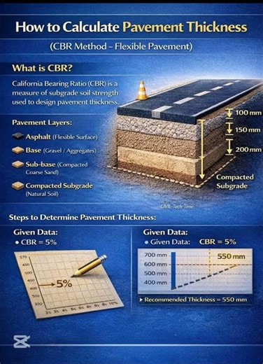 How to Calculate Pavement thickness | Basic knowledge for Civil Engineering | #shorts