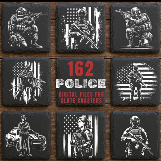 162 Police Badge Slate Engraving Files: Law Enforcement PNG for Stone Engraving | Commercial Use - Etsy