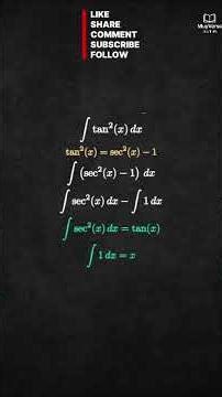 Solve This Integral Quick: Tan^2(x)