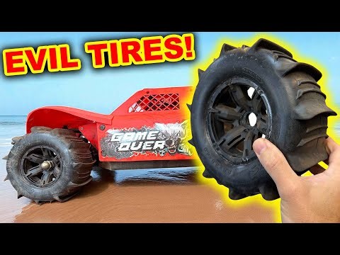 NASTY Tires on Giant RC Race Truck