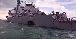 Search for missing sailors after Navy ship collision off Singapore
