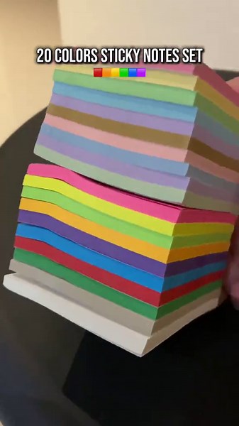 20 Color Sticky Notes Set for School and Office