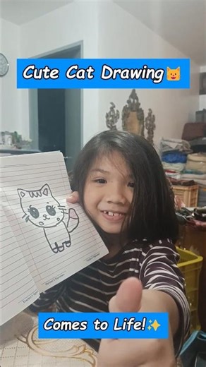 Nina's CUTE Cat Drawing Came to Life 🐱