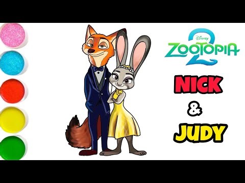 How to Draw Nick and Judy from Zootopia 2 Step by Step Easy Drawing Tutorial