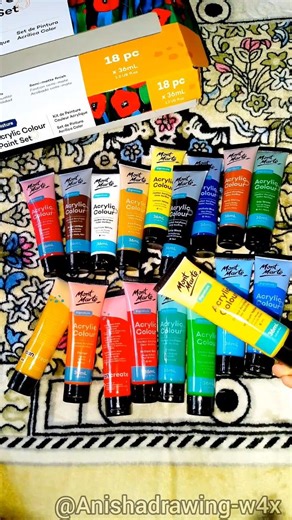 Best Acrylic Colours Review || Mont Marte Acrylic Paint -18 Color shades #art #drawing #painting