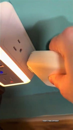 Three-sided wall outlet extender with surge protection, USB-C fast charging, and built-in night