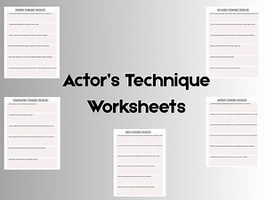 Acting Technique Worksheets: Stanislavski, Chekhov, Adler, Meisner, Hagen (printable PDF) - Etsy Canada