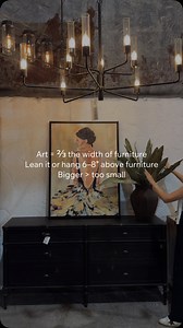 20 reactions | Not sure what size art to hang? Here’s a quick visual guide: too small, too big, and just right! ✨ When in doubt, go bigger—small art can make a space feel unbalanced! Save this for your next decorating project!  | Sara Sells | Facebook