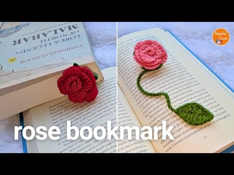 Easy Crochet Flower Bookmark Pattern | Crochet Rose flower | Crochet Bookmark for Beginners