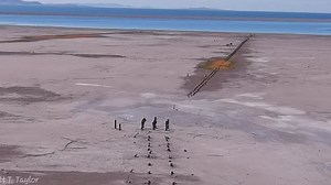 Drone video shows the low water levels at Utah's Great Salt Lake