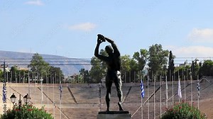 The Discus Thrower of the first Olympic Games Athens Greece.