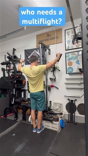 Who needs a multiflight when you have a pulley?#homegym #garagegym #exercise #lifting #shoulders