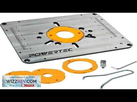POWERTEC Aluminum Router Table Insert Plate with Reducer Rings Leveling Screws