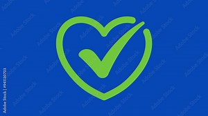 check mark icon on Blue screen - chromakey - Green Screen