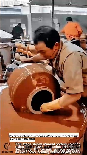 Pottery Coloring Process Work Tool for Ceramic Surface Finishing #worktool