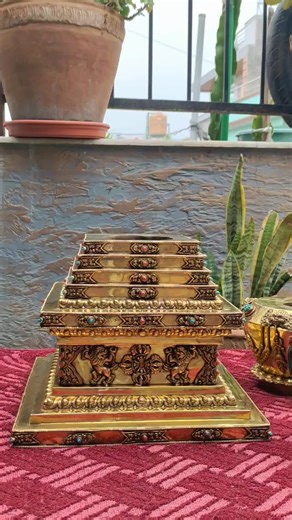 Handmade Copper Gold Plated Stupa from Nepal