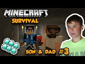 We Found Diamonds In Our Mine ! | Let's Play Dad & Son Minecraft Multiplayer Survival 1.12