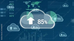Upload progress clouds and interface with graphs and data
