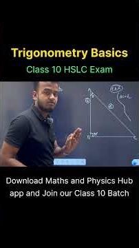Trigonometry Class 10 Basics HSLC