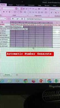 How to Automatically Generated number in Excel #youtubeshorts #excel #randbetween