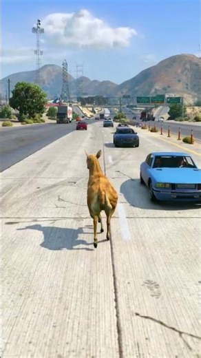 A Dear is Caught When A Car Descends | Grand Theft Auto V ||#gta5 #shorts