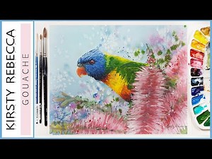 Step by step GOUACHE tutorial! // How to paint an expressive bird