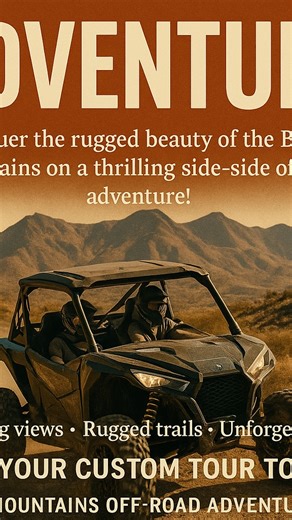 Crave dust, views, and zero cookie-cutter routes? We build custom side-by-side tours around what you want to see. Pick the vibe—scenic, technical, sunset, family-friendly—and we’ll map the perfect ride. DM to design your tour. #bullheadcityadventures #makeityourtour #customtours #sxstours #guidedtours | Make It Your Tour BHC | Facebook