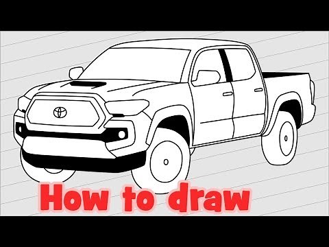 How to draw a car Toyota Tacoma 2018 Pickup Truck