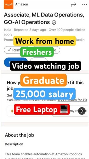🔥 Amazon Work From Home Job 2026 | Video Watching Job | Freshers & Any Graduate Apply