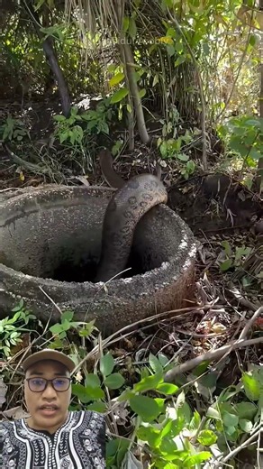 Huge anaconda nesting in a well #snake #varanussalvator #snake #viral #funny #bigsnake #cobra #fy