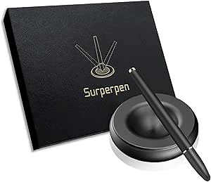 Elenzk Magnetic Magnet Levitating Pen with Holder Self Stand Hover, Surper Pen Swing All Directions Fidget Toy Business Office Luxury Pens Gift