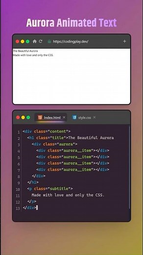 🔭CSS Aurora Animated Title for your Next Project | #coding #htmlcss