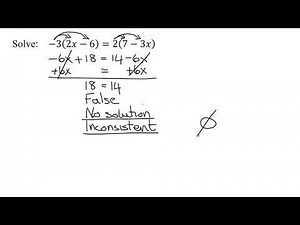 Solve a Linear Equation with No Solution (Inconsistent)