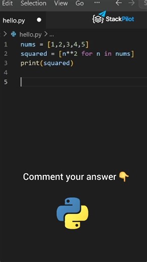 Python One-Liner Trick Every Beginner Should Know | List Comprehension Magic #shorts #programming