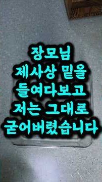 장모님 제사상 밑을 보고 저는 굳어버렸습니다