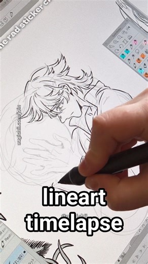 luna moth boy yearning for his moon 🤌 #speedpaint #lineart #digitalart #clipstudiopaint #oc