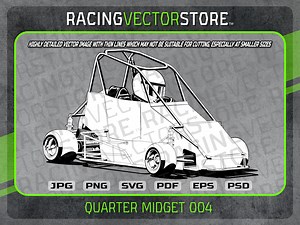 Dirt Track Quarter Midget Race Car Highly Detailed Vector Clipart Image in .svg .eps .pdf .png .jpg .psd & Affinity - Etsy