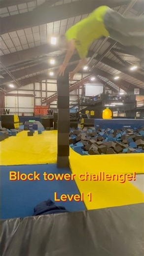 Block tower challenge! #trampoline #flip #actionsports
