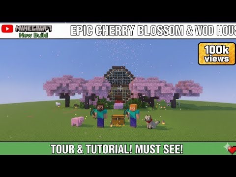 Minecraft Cherry Blossom & Wood House Build - Full Tour & How To