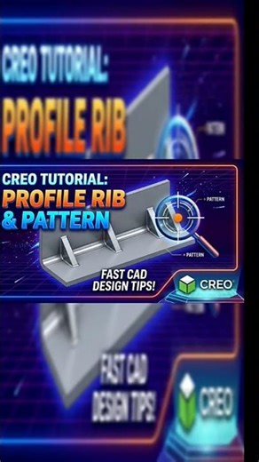 Creo Tutorial:Profile Rib & Pattern#ptccreo #Foundry Design #cad #mechanicalengineering#shorts