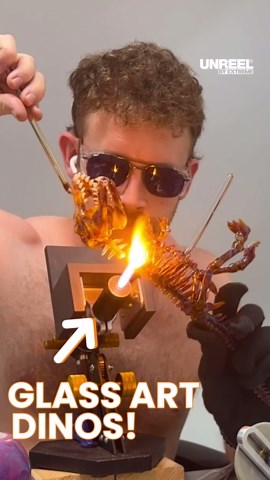 Unlocking prehistoric beauty: David White's glass dinosaur artistry revealed!