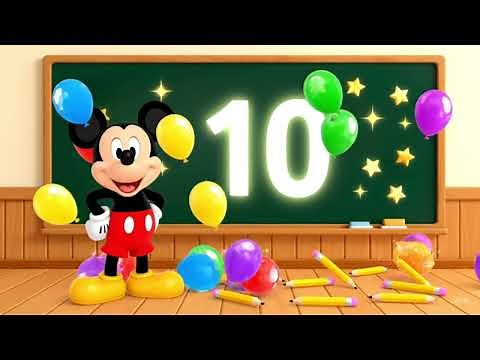 Learn Numbers 1 to 10 with Mickey Mouse 🐭 | Funny Classroom Cartoon for Kids