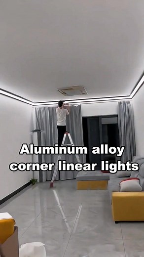 Aluminum alloy top corner linear lamp. #lamp #light #led #smarthome #lightingdecor #homedecor #lightingdesign #lampdesign #interiordesign #lampfactory #ledstriplights #ledstrips #diy #installation #designer #architect #architecture #instagood #home #atmosphere #aleadhome #aleadlighting | Alead Lighting