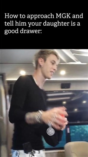 How to approach MGK and tell him your daughter is a good drawer #mgk #machinegunkelly #drawing