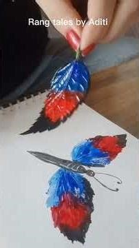 Butterfly leaf painting 🤯🍃🦋 #shortsvideo #art #craft #paintingideas #diy #acrylicpainting #painting