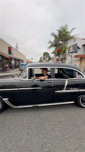 Belmont Shores car show 2026 the Chevy tri five club rolls in Bel Air 210 nomads! #chevrolet