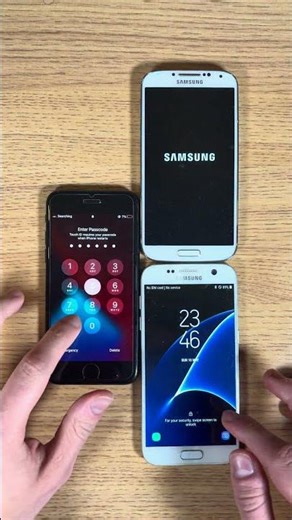 Power up test iPhone 7 vs Galaxy S7 vs S4 🤯 #iphone7 #galaxys4 #galaxys7 #fyp #phone