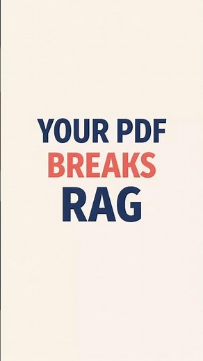 Your PDF Breaks RAG #rag #pdf #machinelearning